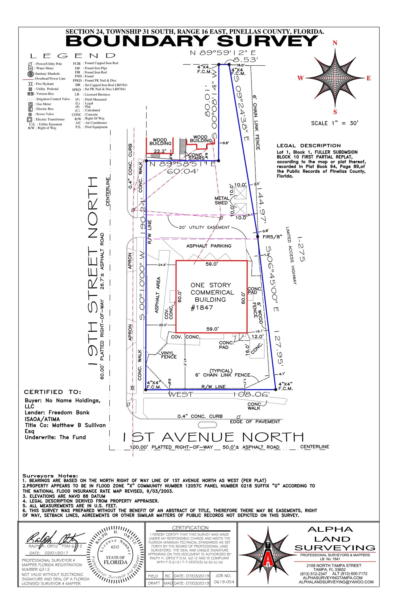 1847 1st Ave N, Saint Petersburg, FL à louer Plan de site– Image 1 sur 2