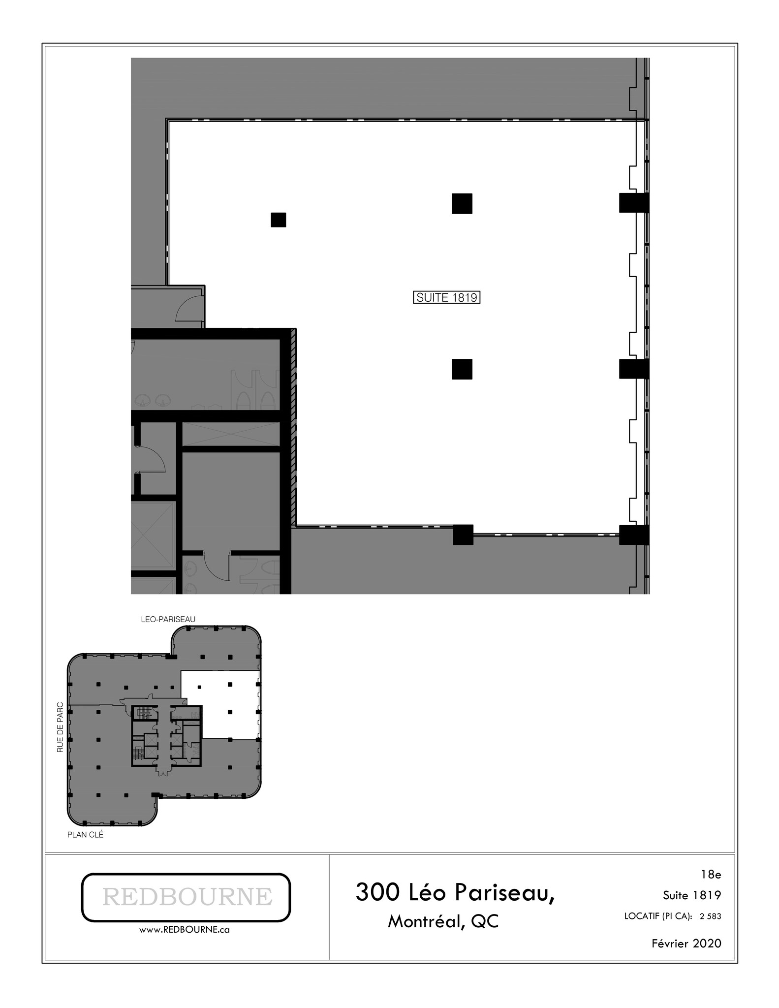 300 Rue Léo-Pariseau, Montréal, QC à louer Plan de site– Image 1 sur 1