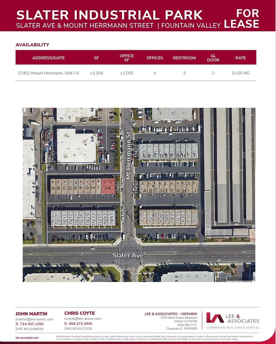 11203-11247 Slater Ave, Fountain Valley, CA à louer Plan d’étage– Image 1 sur 1