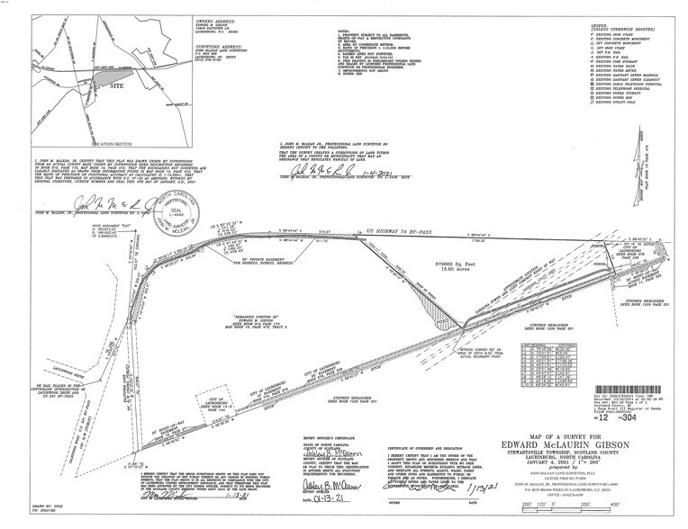 Highway 74 By-Pass Frontage & Visibilty, Laurinburg, NC à louer - Plan de site – Image 2 sur 4