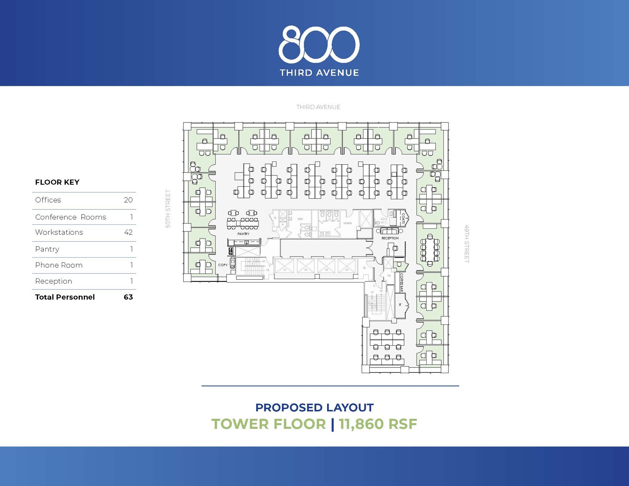 800 Third Ave, New York, NY à louer Plan d’étage– Image 1 sur 5