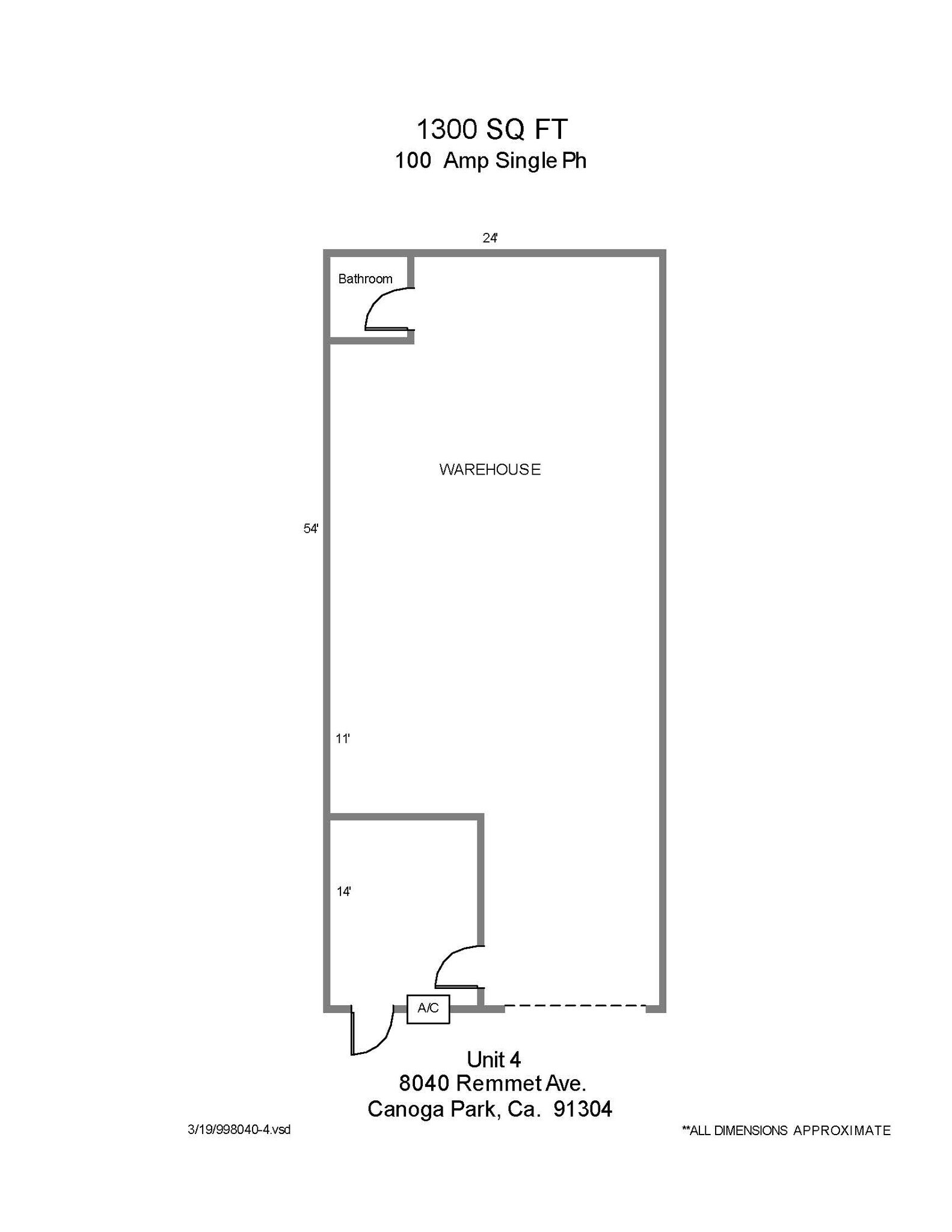 8030-8040 Remmet Ave, Canoga Park, CA à louer Plan d’étage– Image 1 sur 1