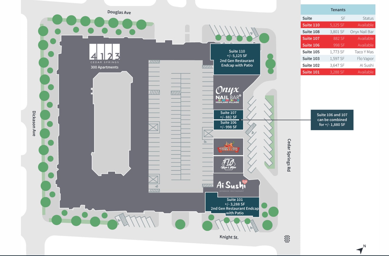 4123 Cedar Springs Rd, Dallas, TX à louer Plan de site– Image 1 sur 2