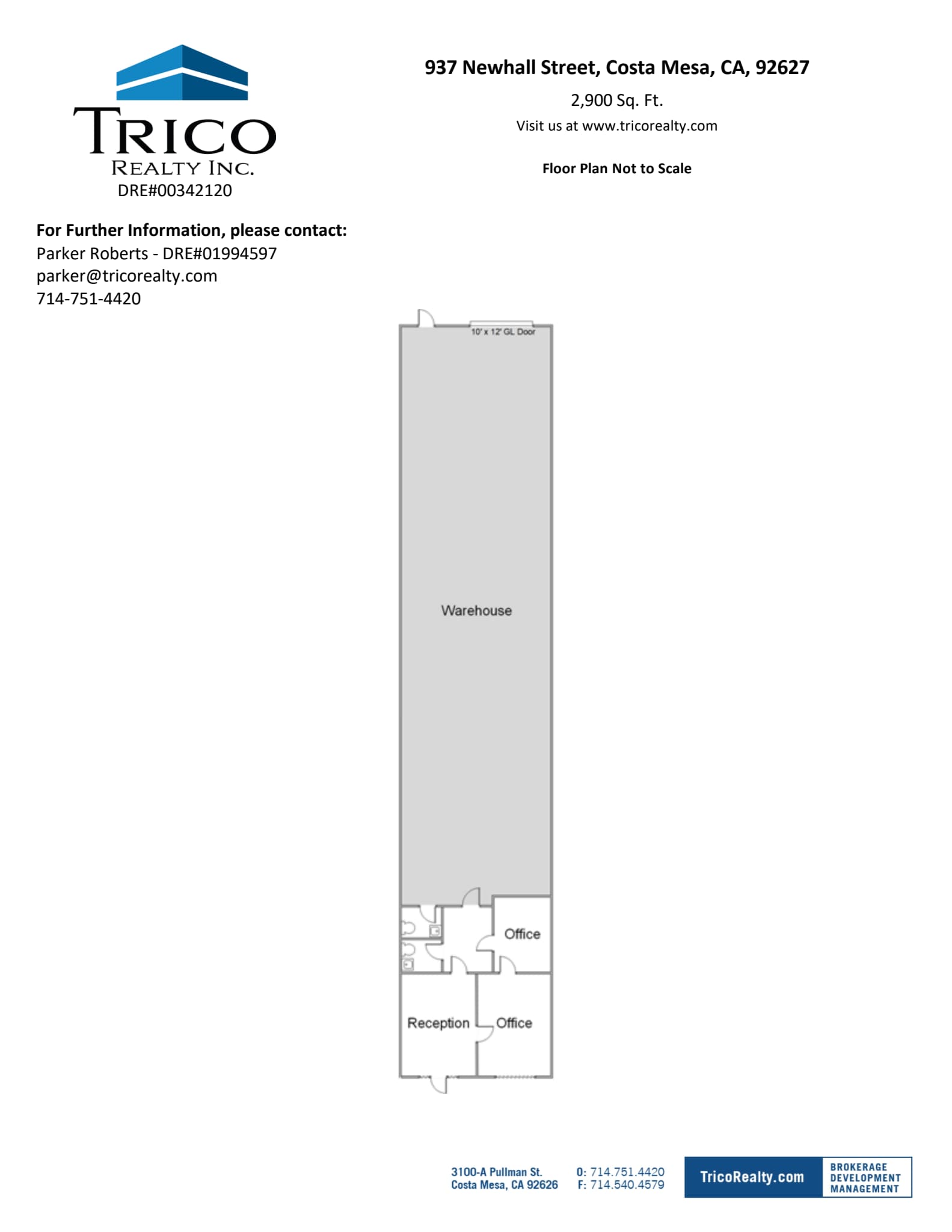 921-937 Newhall St, Costa Mesa, CA à louer Plan d’étage– Image 1 sur 1