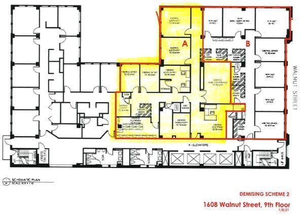 1608-1614 Walnut St, Philadelphia, PA à louer Plan d’étage– Image 1 sur 1