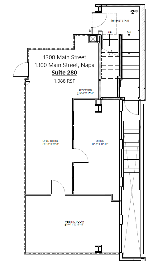 1300 Main St, Napa, CA à louer Plan d’étage– Image 1 sur 1