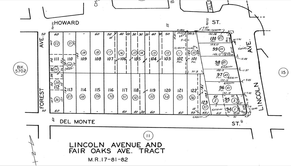 1529 Lincoln, Pasadena, CA à vendre - Plan cadastral – Image 2 sur 4