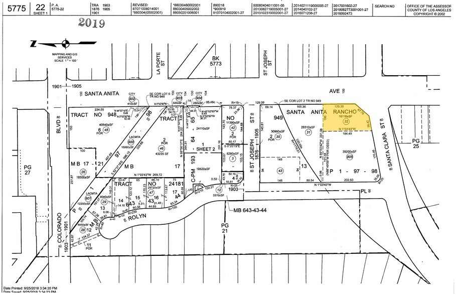205 N Santa Anita Ave, Arcadia, CA à louer - Plan cadastral – Image 2 sur 3