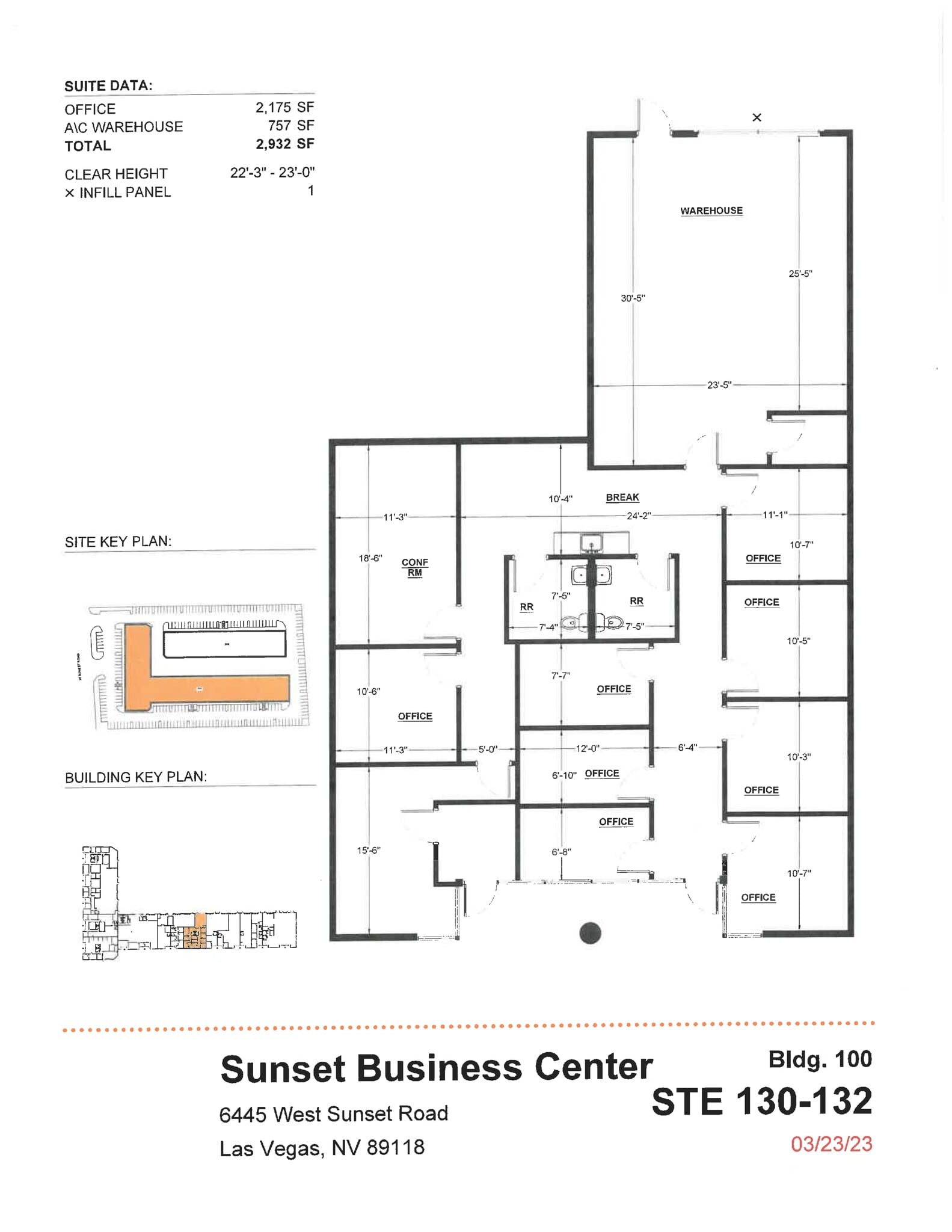 6445 W Sunset Rd, Las Vegas, NV à louer Plan de site– Image 1 sur 11
