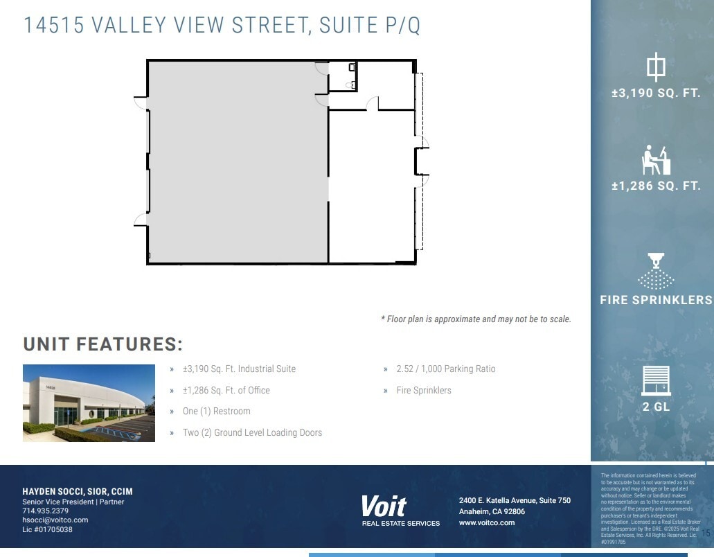 14525 Valley View Ave, Santa Fe Springs, CA à louer Plan d’étage– Image 1 sur 2