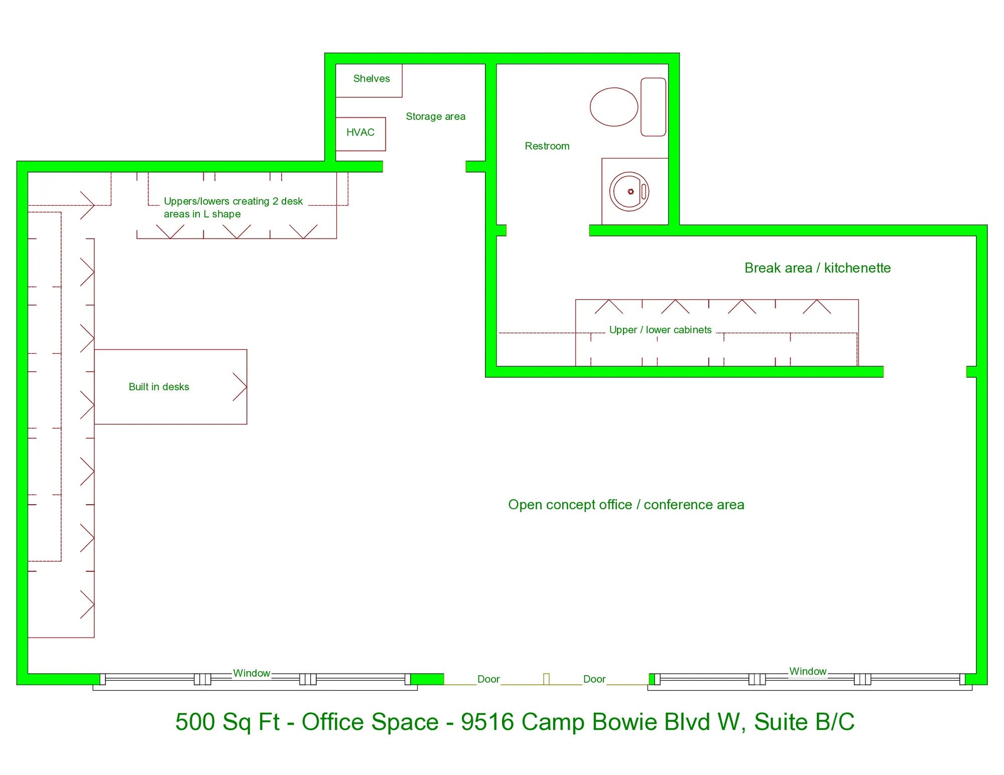 9516 W Camp Bowie, Fort Worth, TX à louer Plan d’étage– Image 1 sur 1