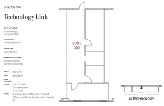 16 Technology Dr, Irvine, CA à louer Plan d’étage– Image 1 sur 1