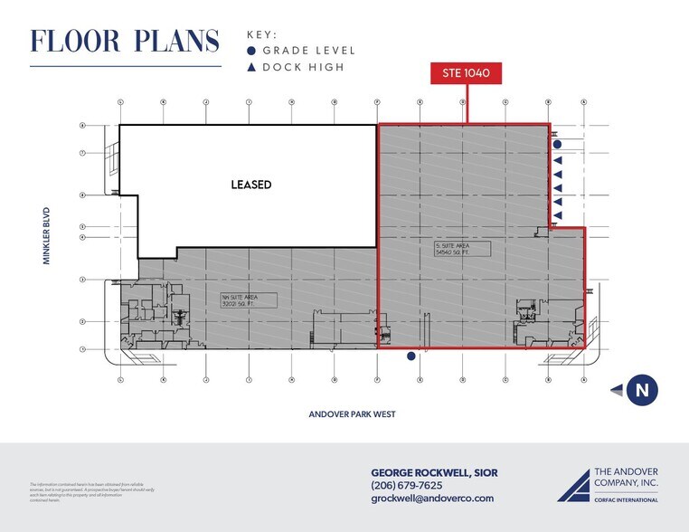 1020-1040 Andover Park W, Tukwila, WA à louer - Plan d’étage – Image 2 sur 5