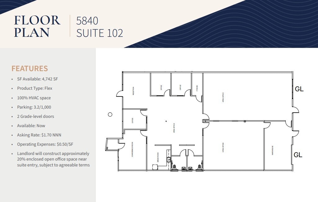 5860 El Camino Real, Carlsbad, CA à louer Plan d’étage– Image 1 sur 2