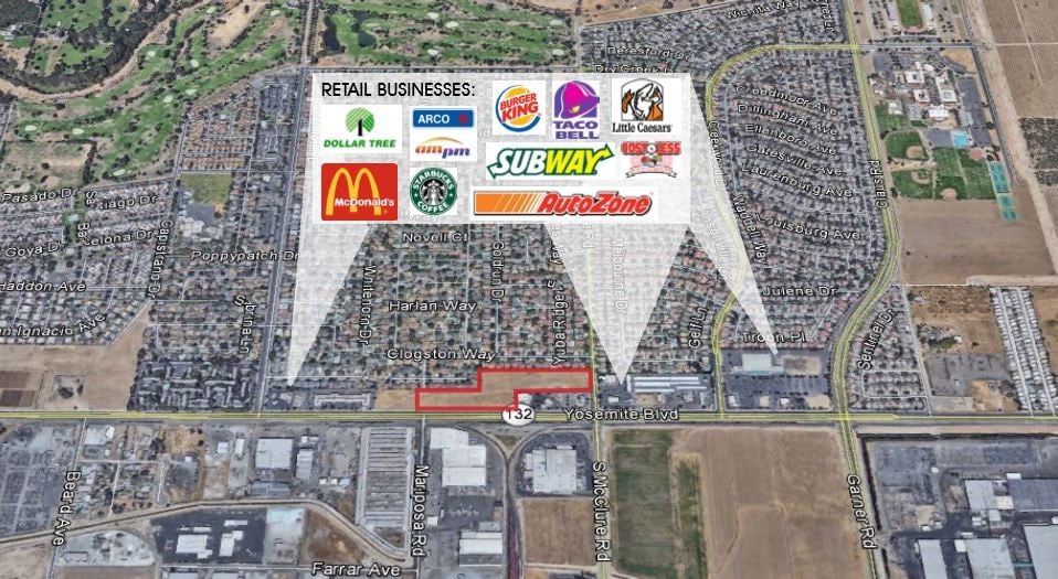 Yosemite Blvd, Modesto, CA à louer - Aérien – Image 3 sur 6