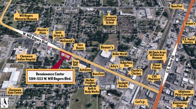 1219 W Will Rogers Blvd, Claremore, OK - VUE AÉRIENNE vue de carte