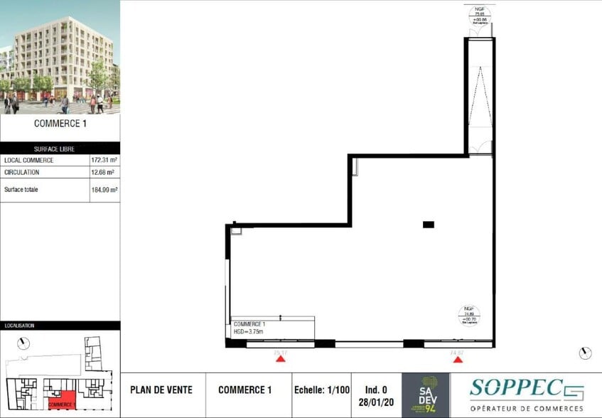 Av Du President Salvador Allende, Arcueil à vendre - Plan d’étage – Image 1 sur 10
