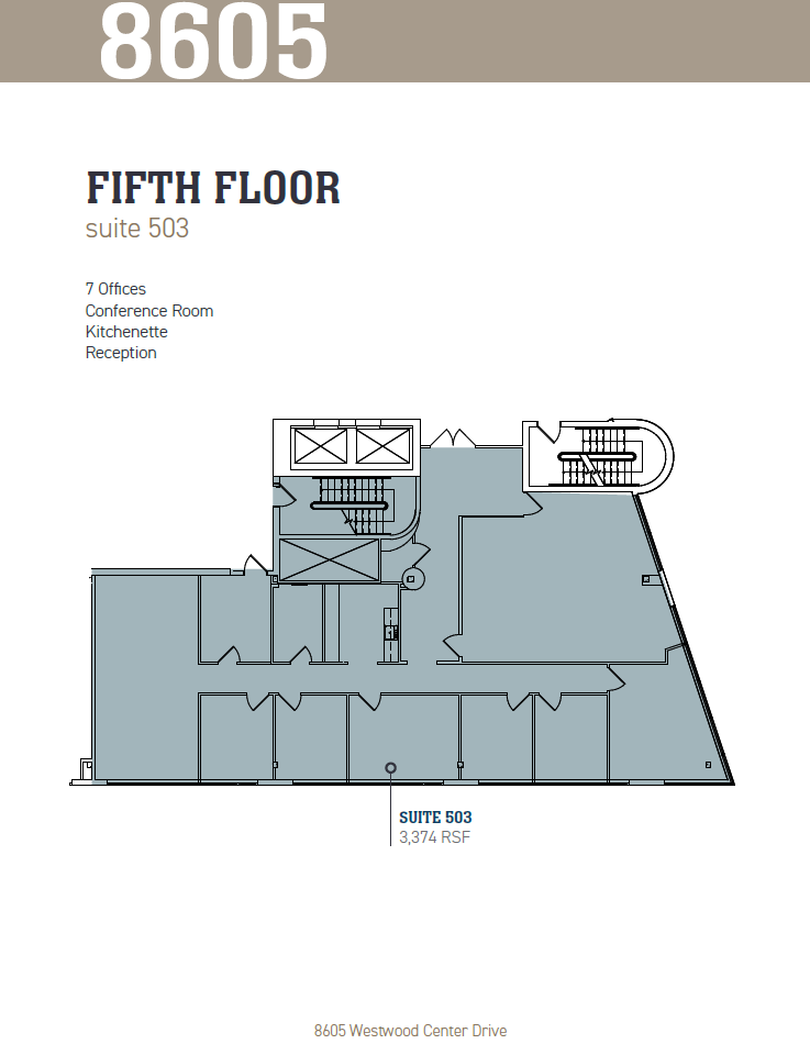 8605 Westwood Center Dr, Vienna, VA à louer Plan d’étage– Image 1 sur 1