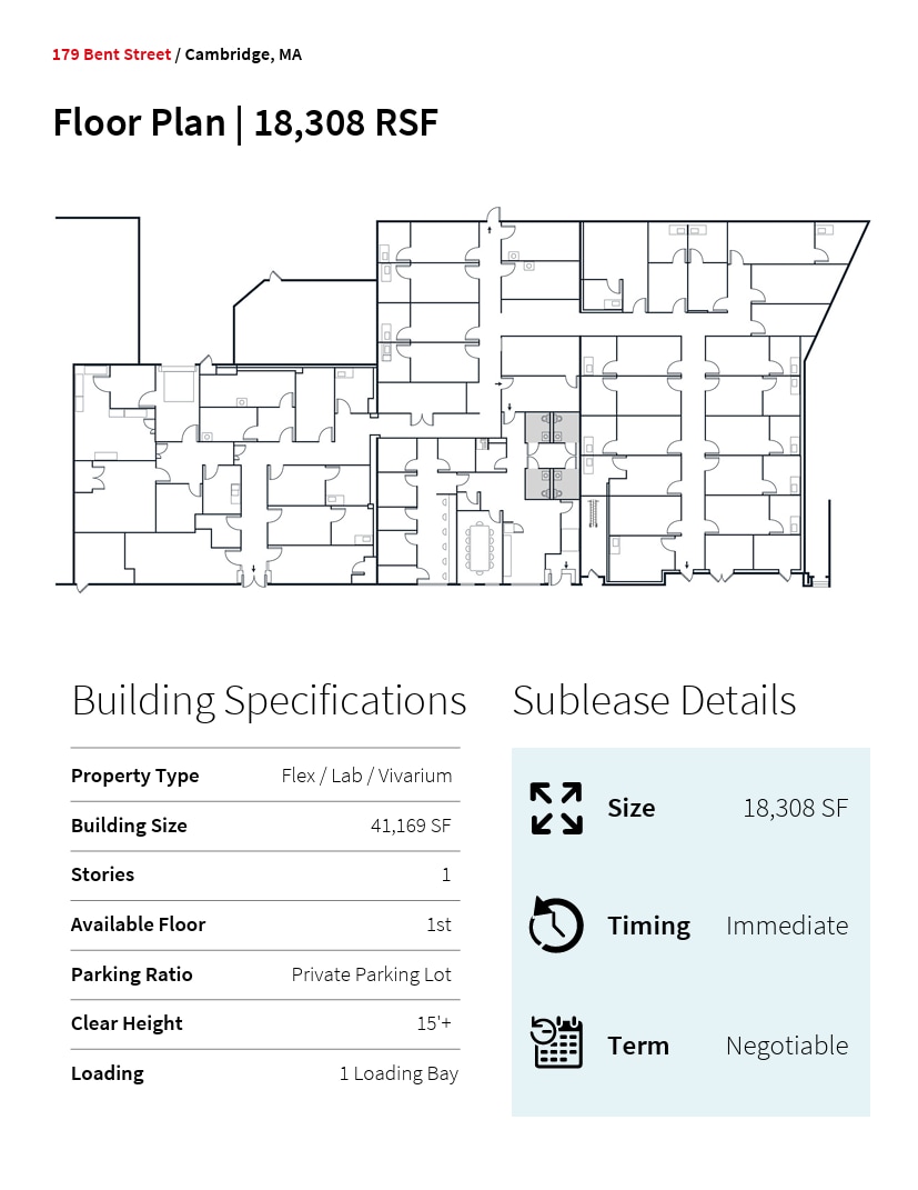 179 Bent St, Cambridge, MA à louer Plan d’étage– Image 1 sur 1