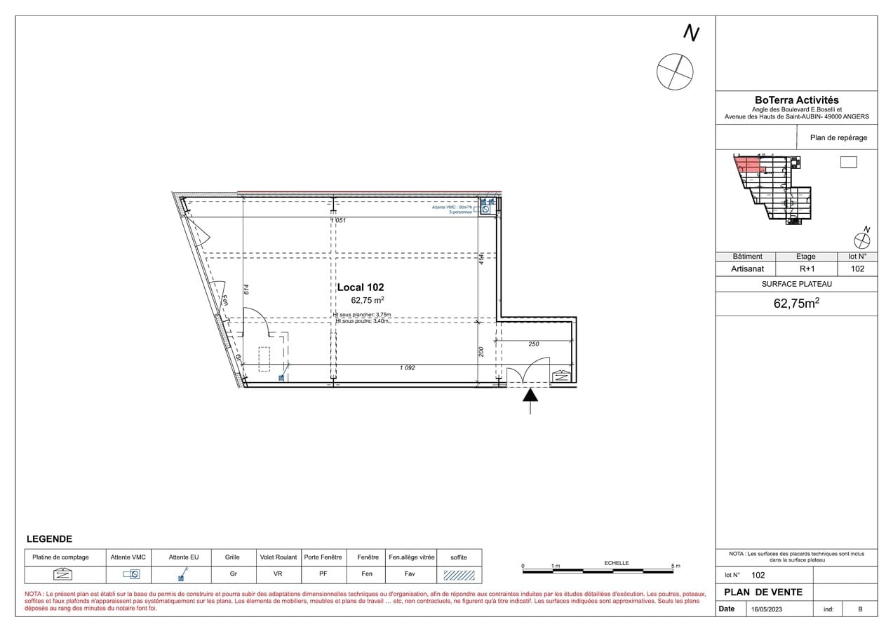 25 Boulevard Elisabeth Boselli, Angers, MEL 49100 - Lot 102 -  - Plan d’étage - Image 1 of 6