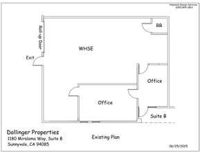 1180 Miraloma Way, Sunnyvale, CA à louer Plan d’étage– Image 1 sur 1