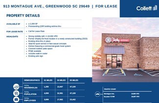 Plus de détails pour 913 Montague Ave, Greenwood, SC - Local commercial à louer