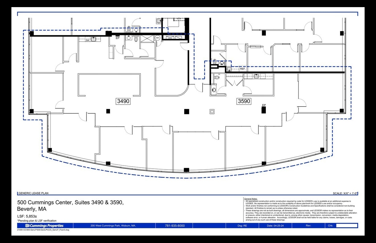 500 Cummings Ctr, Beverly, MA à louer Plan d’étage– Image 1 sur 1