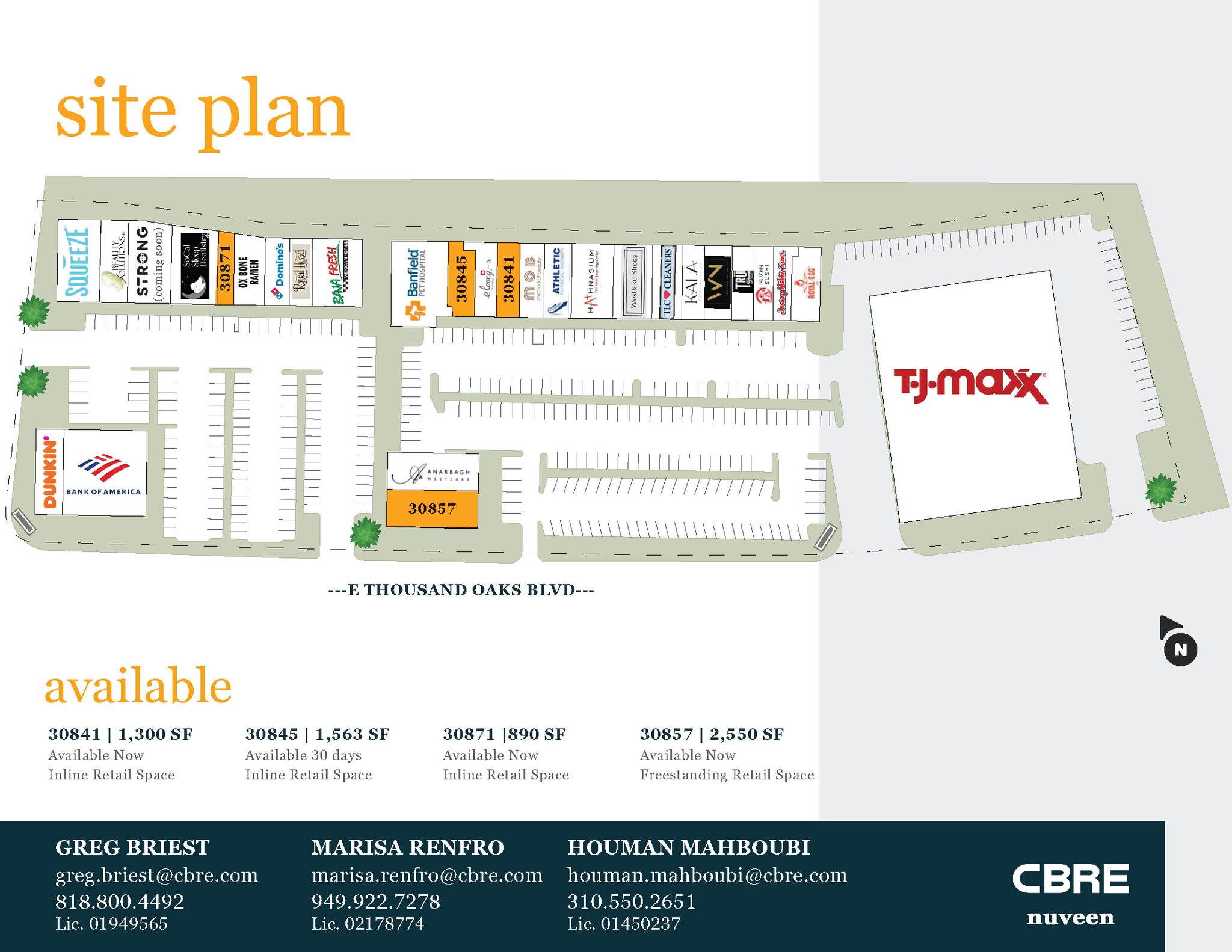 30815-30849 E Thousand Oaks Blvd, Thousand Oaks, CA à louer Plan de site– Image 1 sur 2