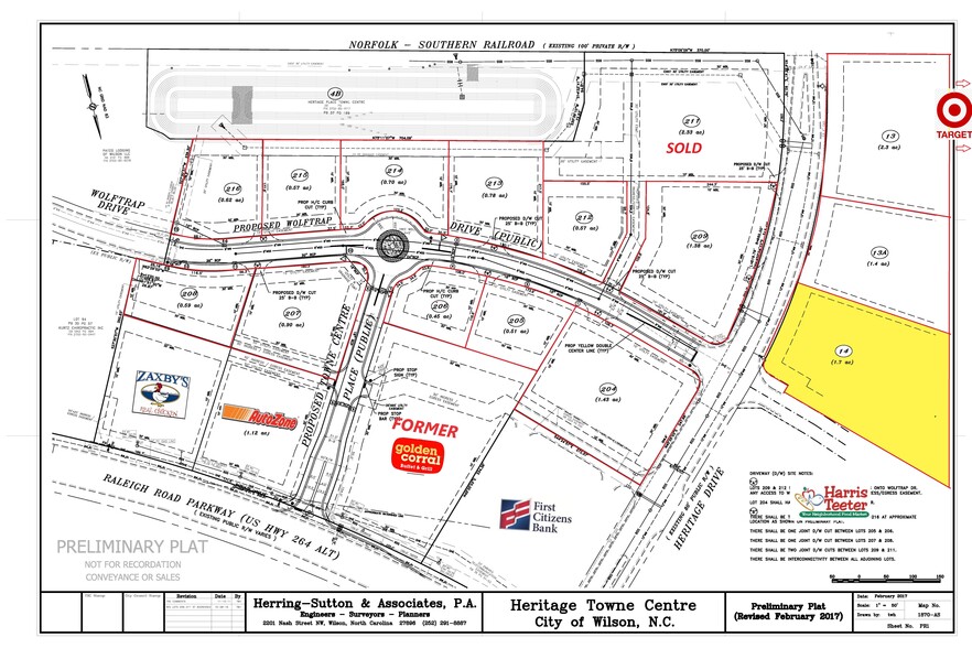 TBD Heritage Dr, Wilson, NC à vendre - Plan cadastral – Image 1 sur 2