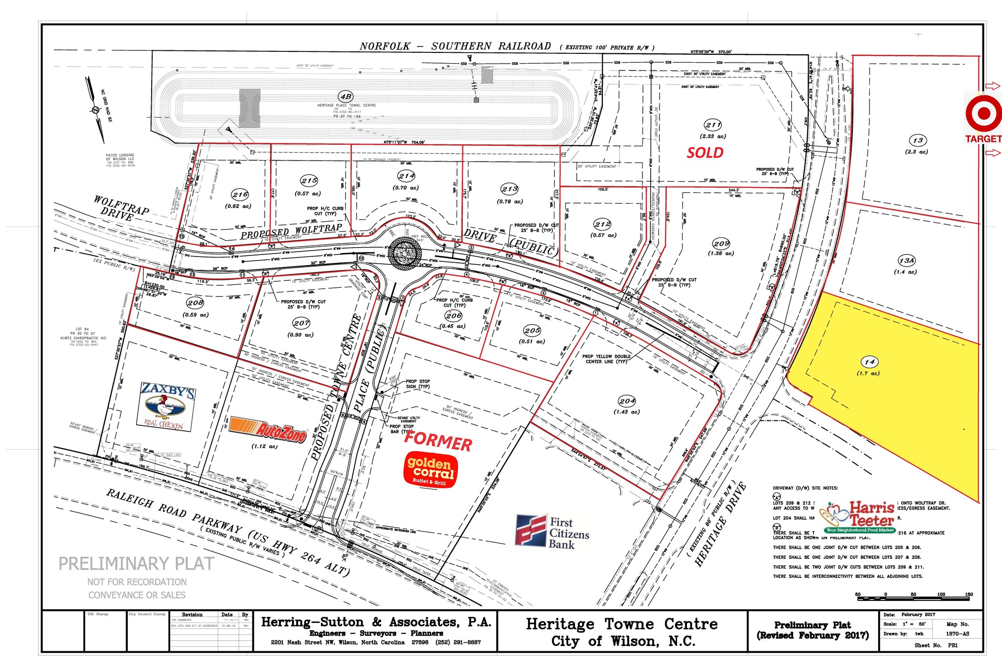 TBD Heritage Dr, Wilson, NC à vendre Plan cadastral– Image 1 sur 3