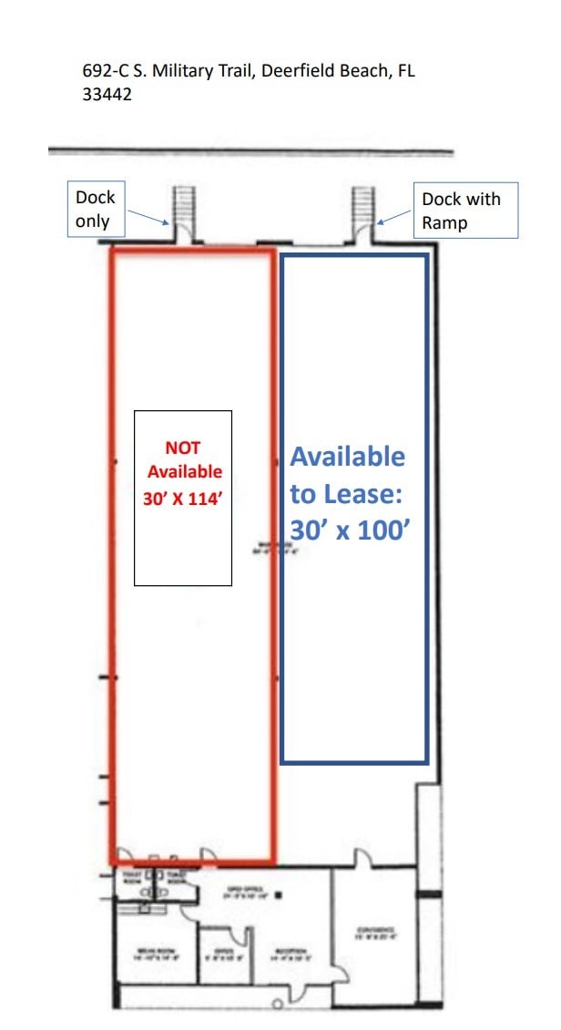 674-692 S Military Trl, Deerfield Beach, FL à louer Plan d’étage– Image 1 sur 1
