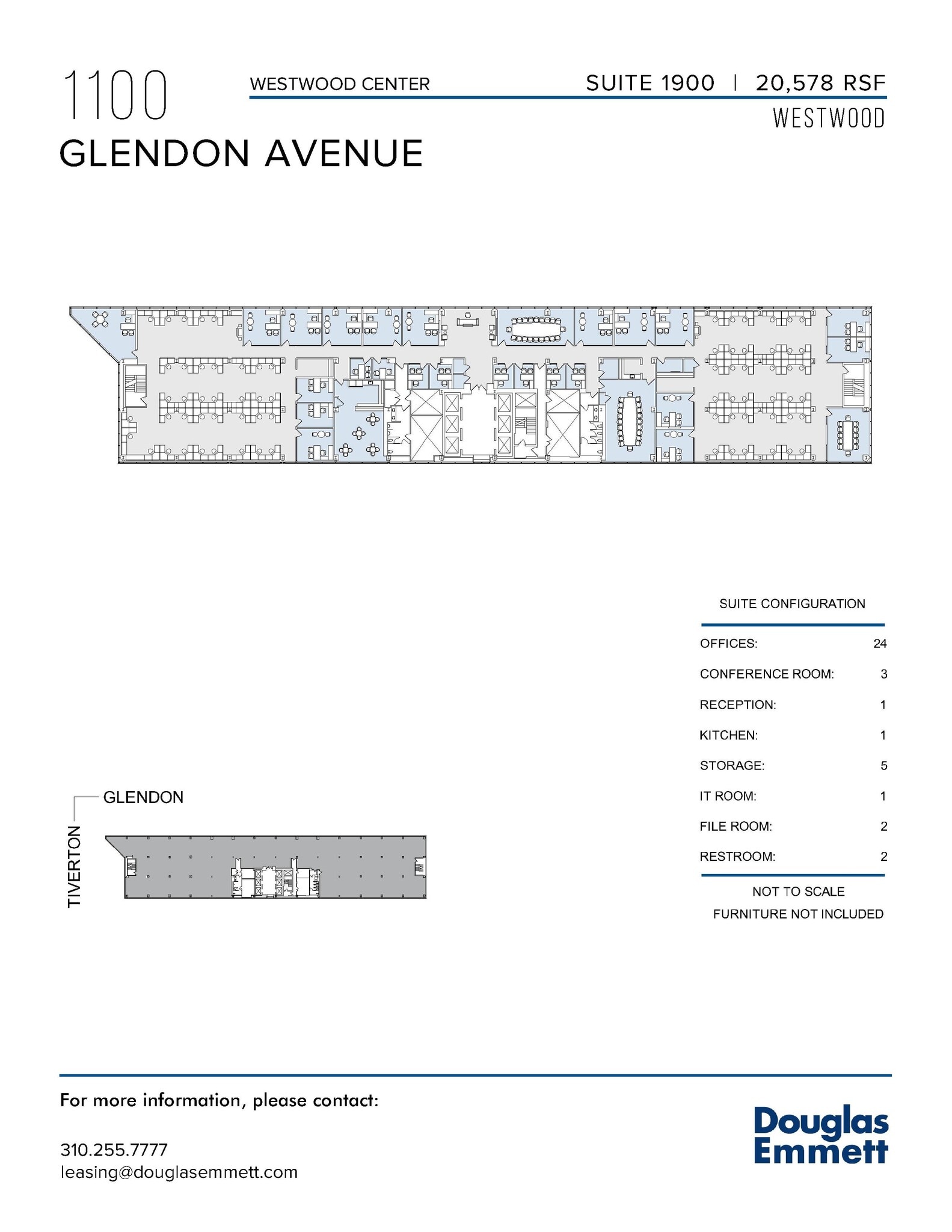 1100 Glendon Ave, Los Angeles, CA à louer Plan d’étage– Image 1 sur 1