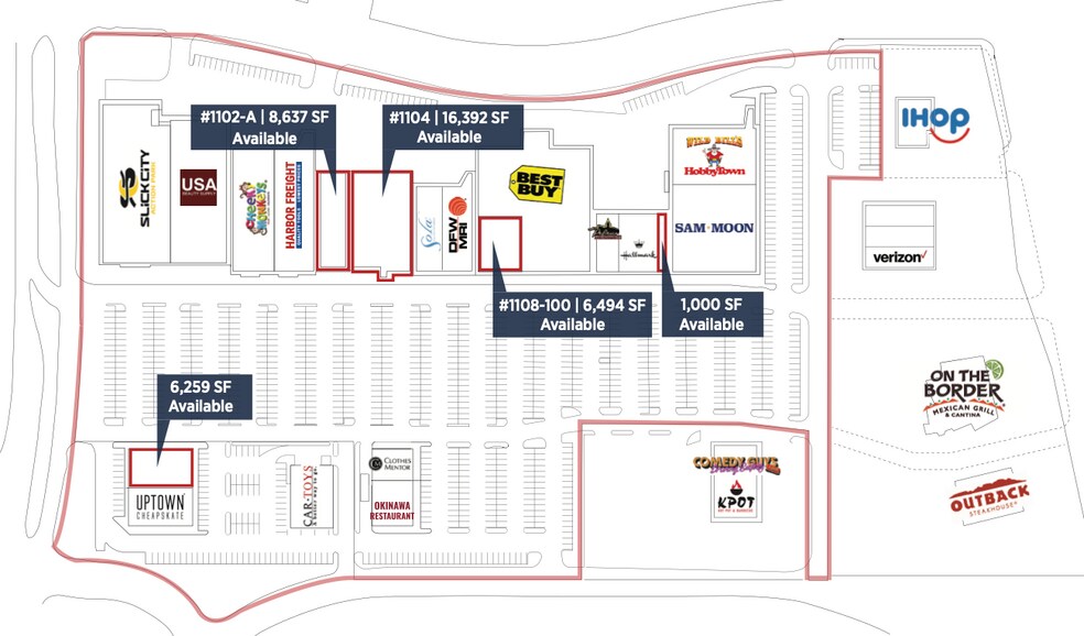 1100-1118 W Arbrook Blvd, Arlington, TX à louer - Photo de l’immeuble – Image 3 sur 12