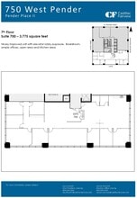 750 W Pender St, Vancouver, BC à louer Plan d’étage– Image 1 sur 1