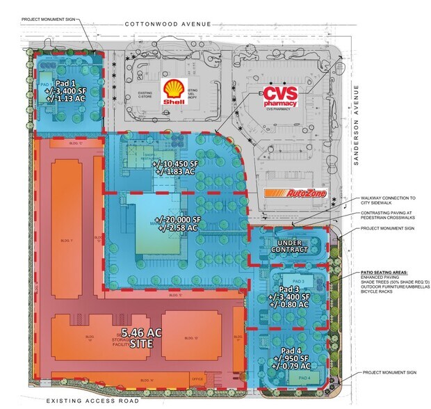 SWC Sanderson Ave & Cottonwood Ave, San Jacinto, CA à vendre - Plan de site – Image 2 sur 2