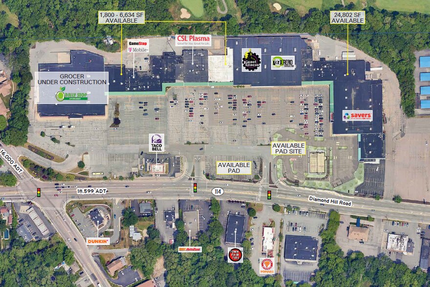 1500-1666 Diamond Hill Rd, Woonsocket, RI à louer - Photo de l’immeuble – Image 2 sur 5