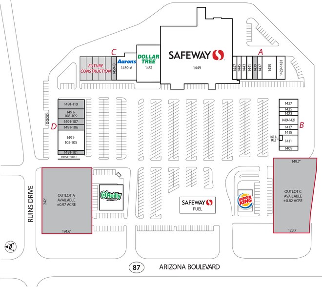 1407 N Arizona Blvd, Coolidge, AZ à louer - Plan de site – Image 2 sur 4