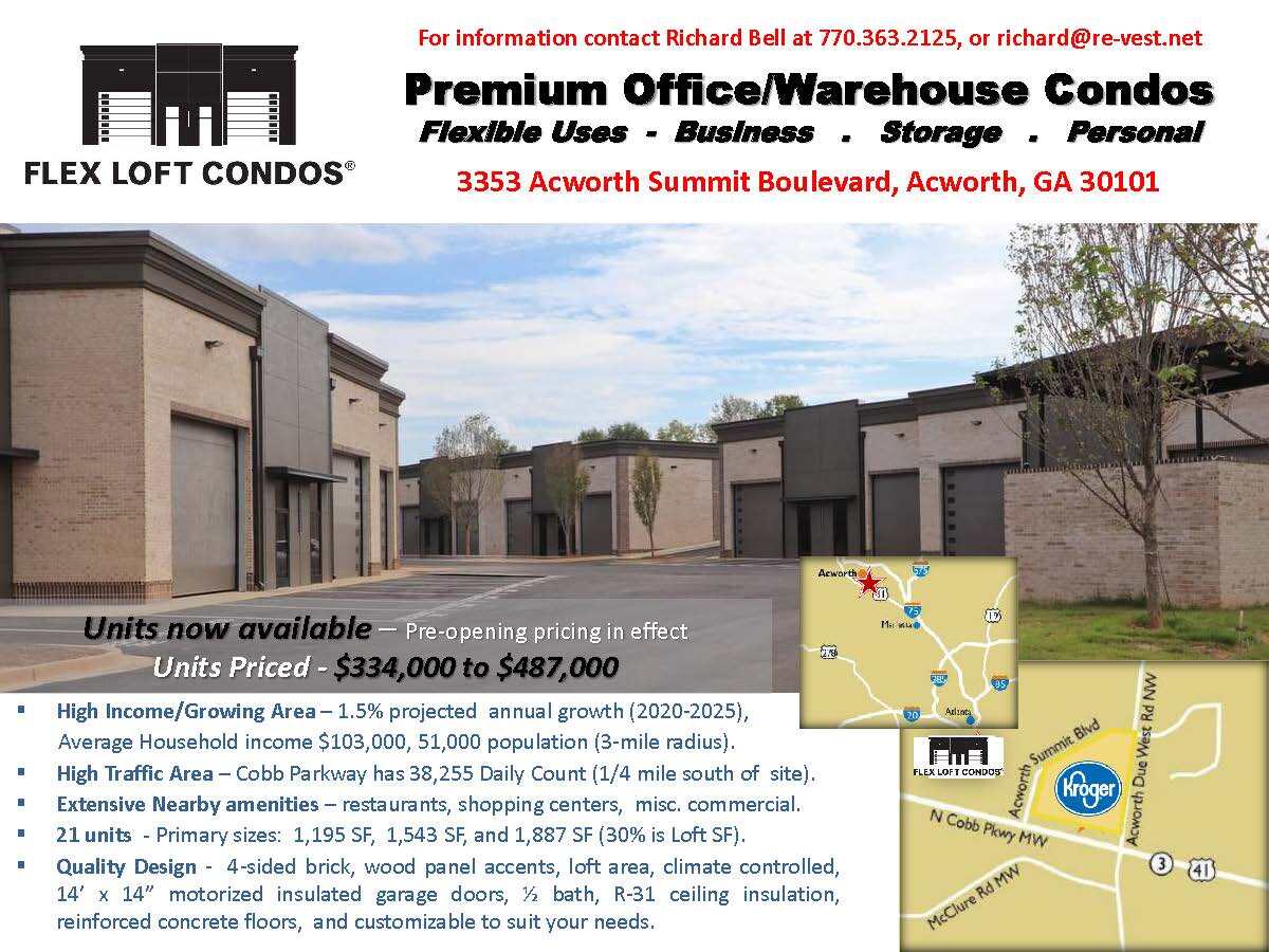 Acworth & Buford Flex Loft Condos portefeuille de 2 biens à vendre sur LoopNet.fr Photo de l’immeuble– Image 1 sur 6