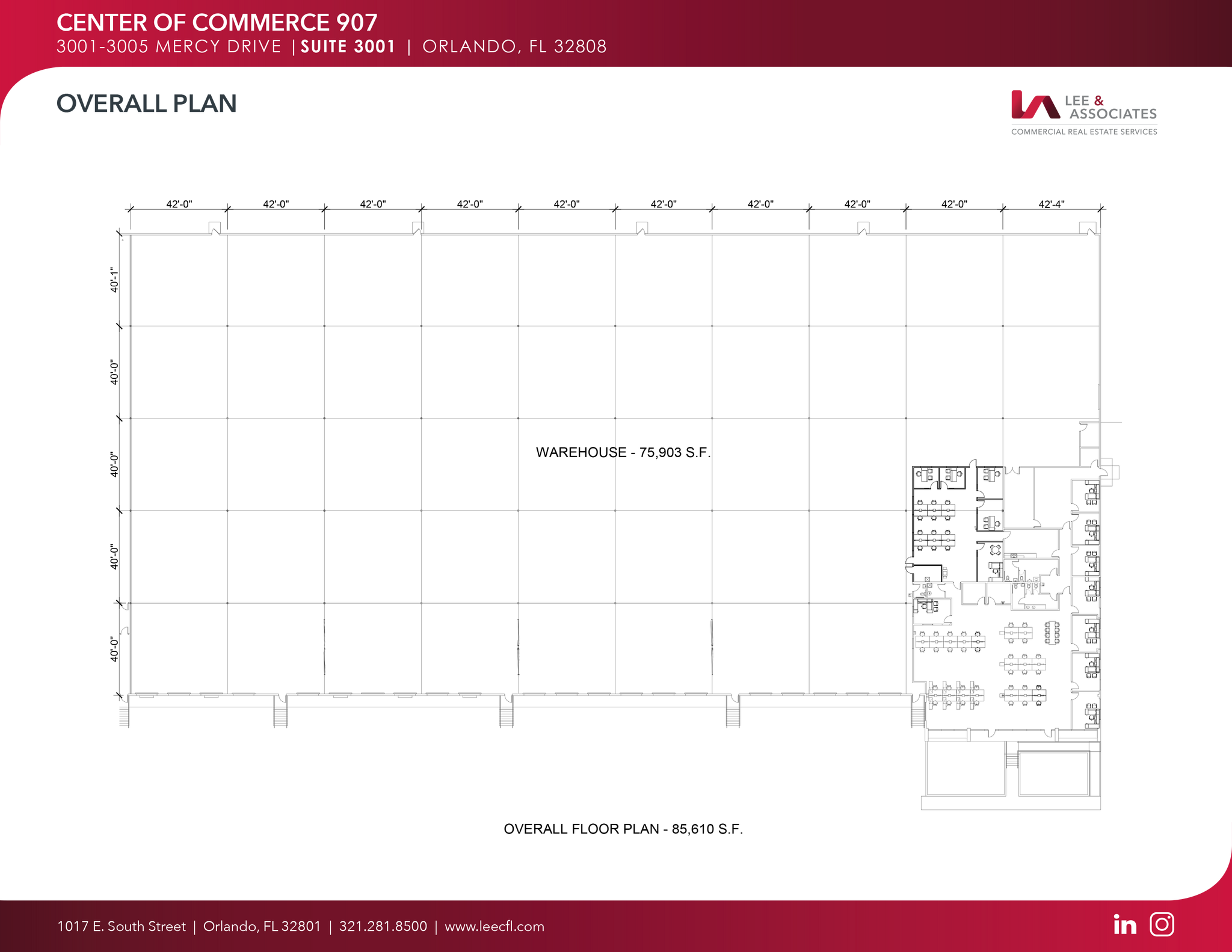 3001-3005 Mercy Dr, Orlando, FL à louer Plan d’étage– Image 1 sur 1