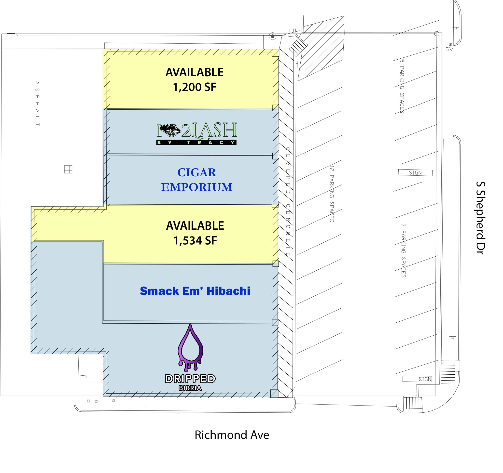 3514-3520 S Shepherd Dr, Houston, TX à louer Plan de site– Image 1 sur 1