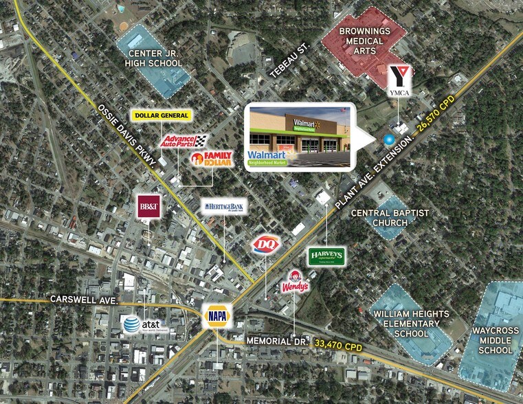 Walmart Market, Waycross, GA à vendre - Aérien – Image 2 sur 12