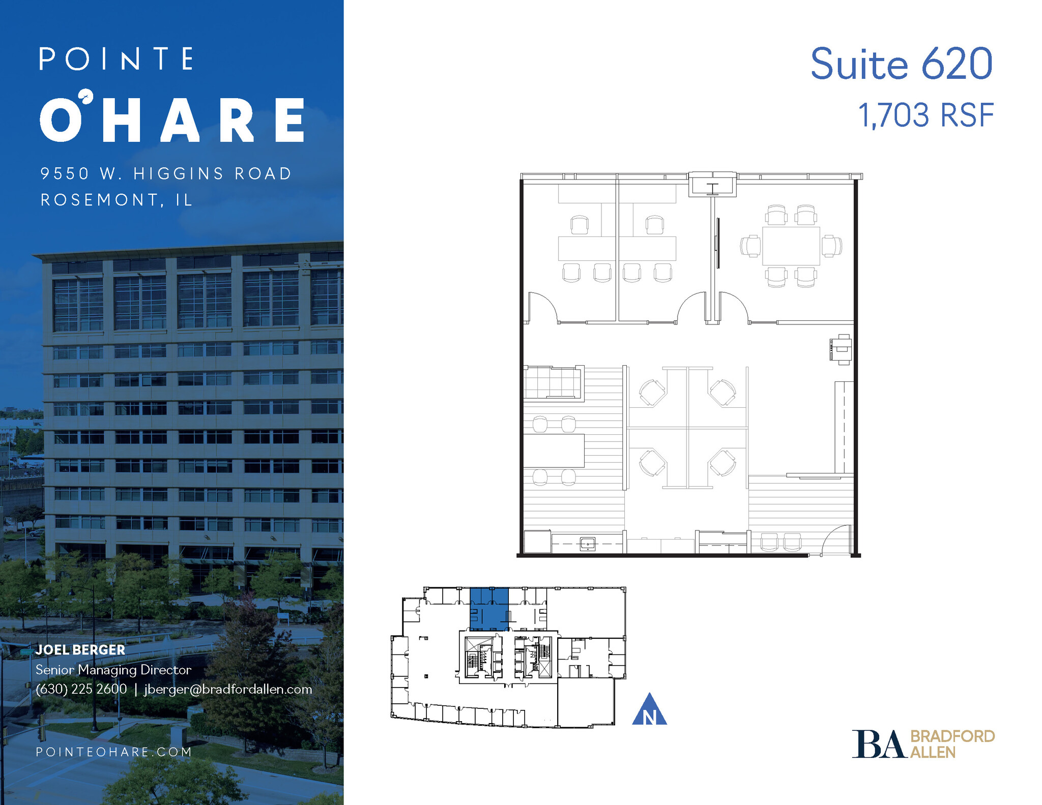 9550 W Higgins Rd, Rosemont, IL à louer Plan d’étage– Image 1 sur 1