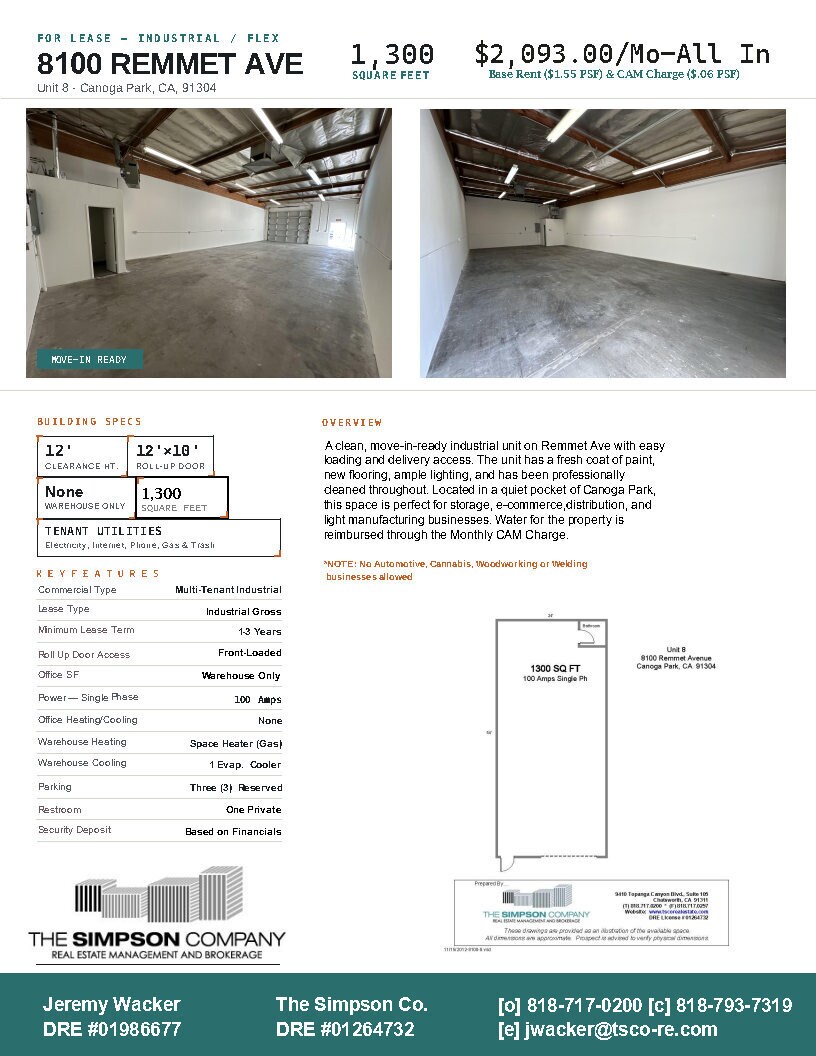 8100-8110 Remmet Ave, Canoga Park, CA à louer Photo intérieure– Image 1 sur 4