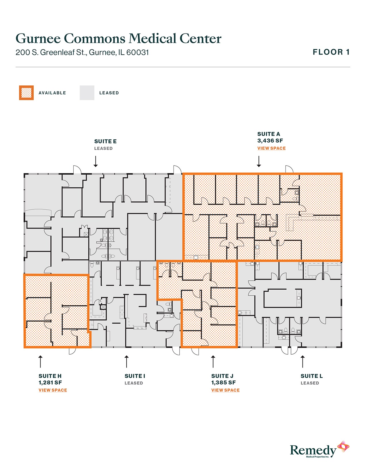 3 S Greenleaf Ave, Gurnee, IL à louer Plan d’étage– Image 1 sur 1