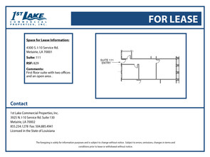 4300 S I-10 Service Rd, Metairie, LA à louer Plan d’étage– Image 1 sur 6