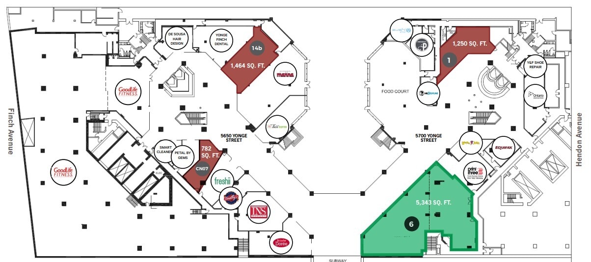 5700 Yonge St, Toronto, ON à louer Plan d’étage– Image 1 sur 1