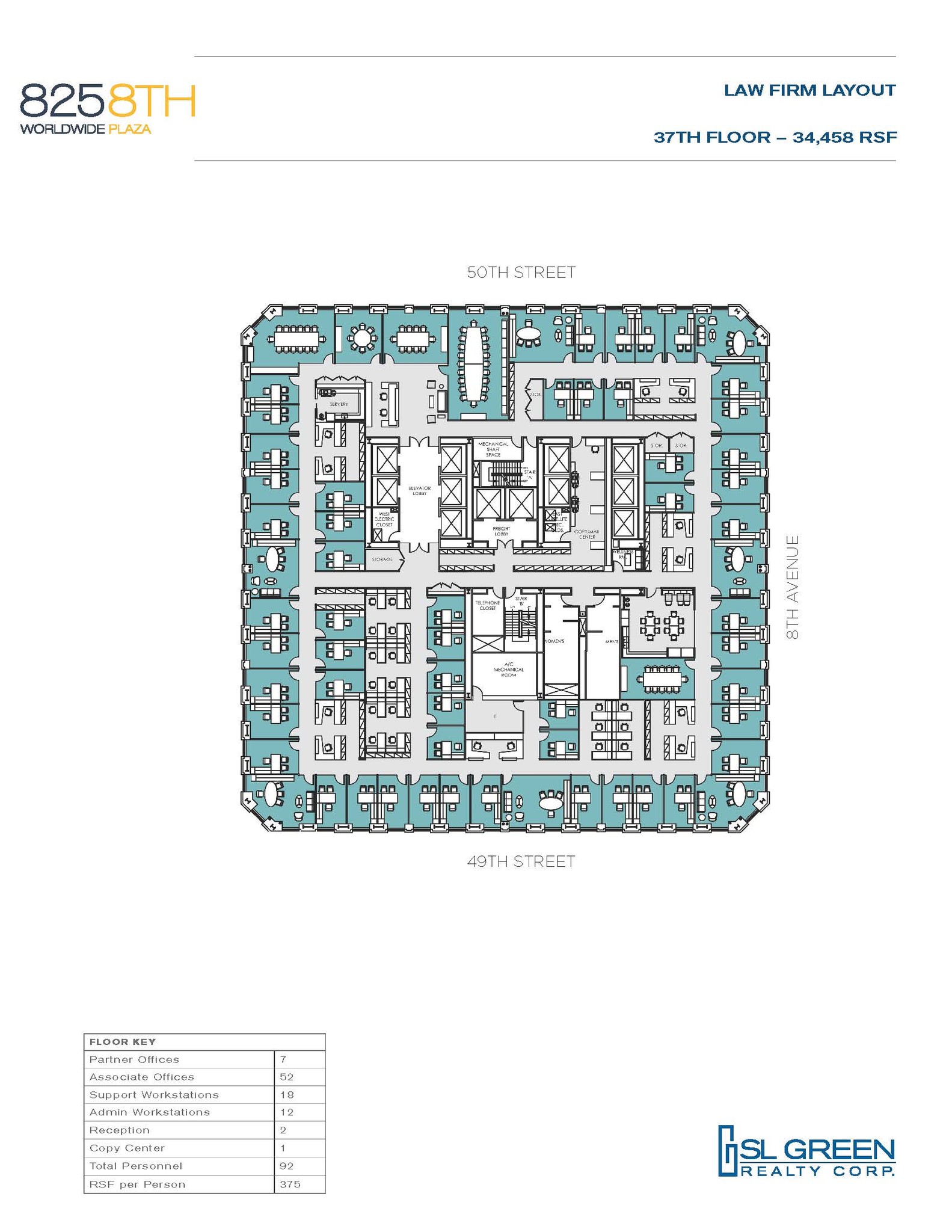 825 Eighth Ave, New York, NY à louer Plan d’étage– Image 1 sur 4