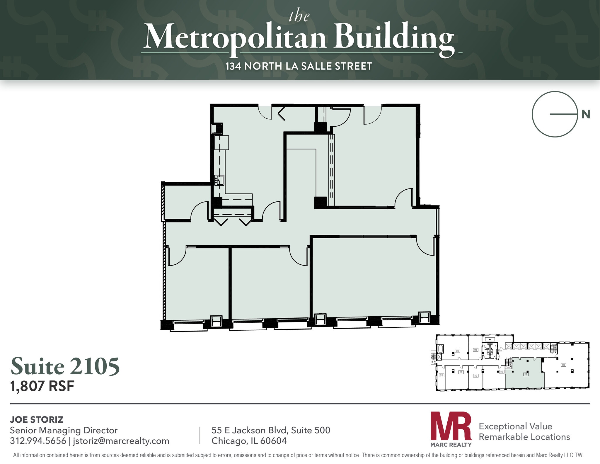 134 N LaSalle St, Chicago, IL à louer Plan d’étage– Image 1 sur 1