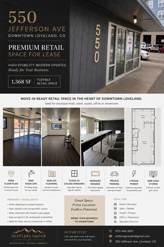 Plus de détails pour 540-550 N Jefferson Ave, Loveland, CO - Local commercial à louer
