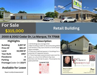 Plus de détails pour 2000-20002 Cedar Dr – Local commercial à vendre, La Marque, TX